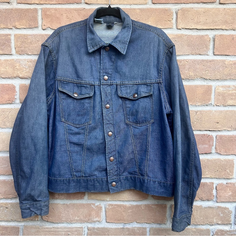 Vintage 1960s Roebucks Jean Jacket Selvedge Denim Trucker Type III USA Raw Edge